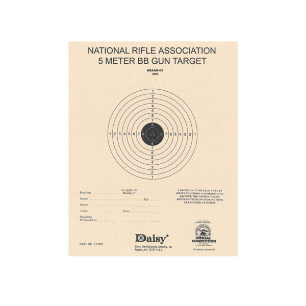 Official NRA 5-Meter BB Targets