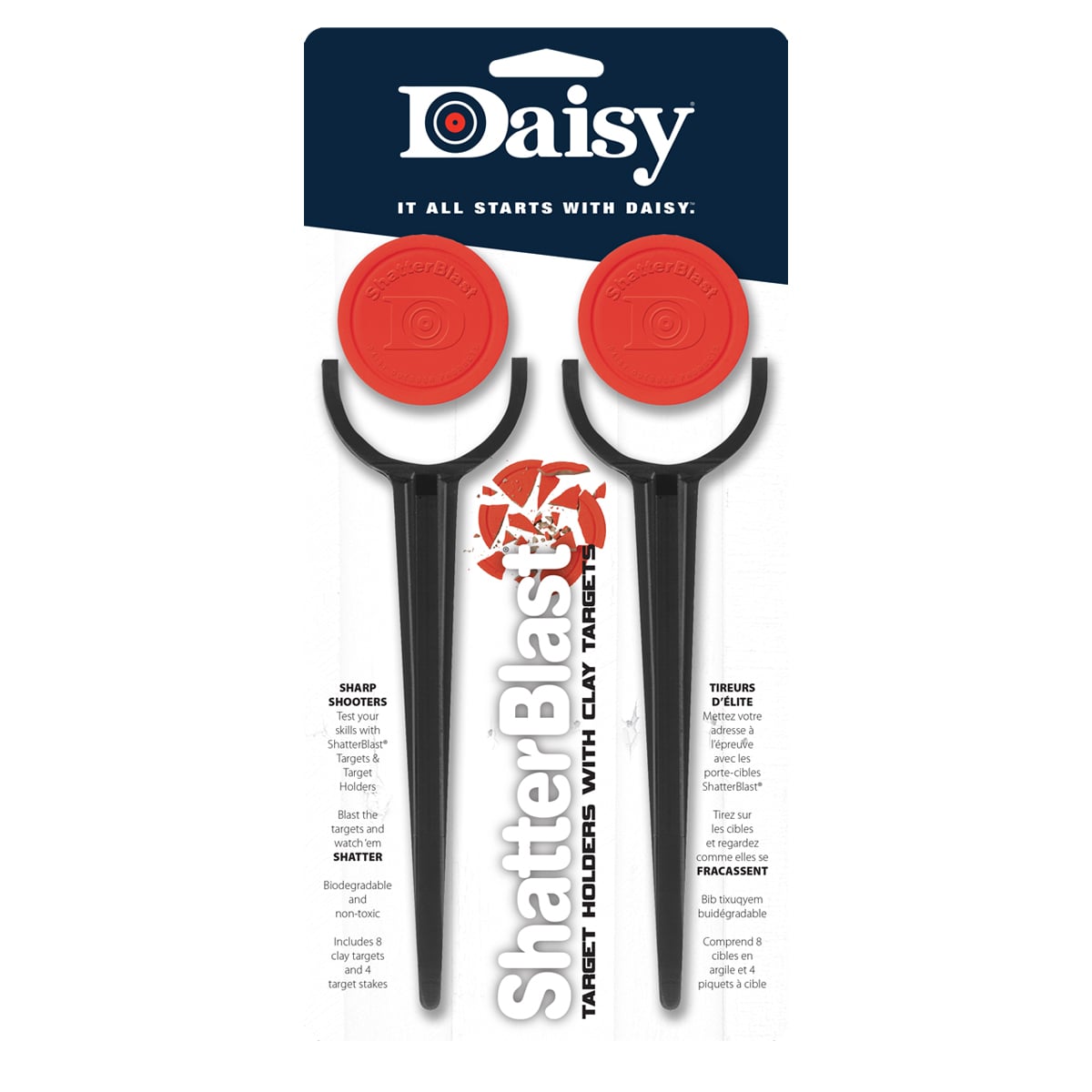 Daisy Shatterblast 4 target stakes and 8 breakable target disks 